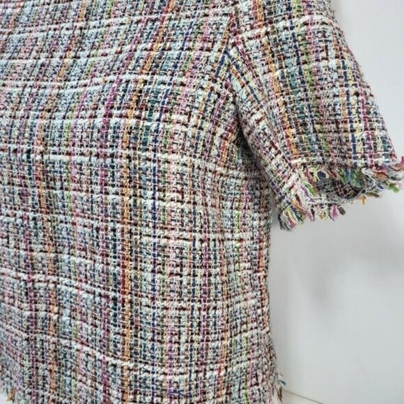 Zara Knit Multi Coloured Short Sleeve Blouse - Picture 4 of 7
